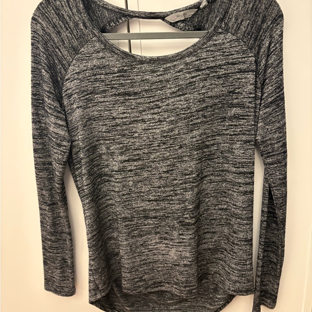 Athleta Open Back LS Chah Yoga Top